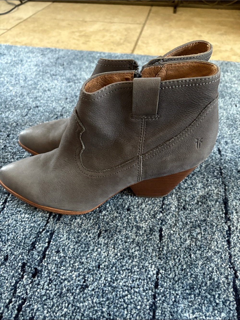 Frye Leather Ankle Bootie in Gray - Stylish Women's Shoe